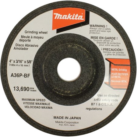 MAKITA GRIND WHL 4" 36GR-4X3/16 MP741405-2-1